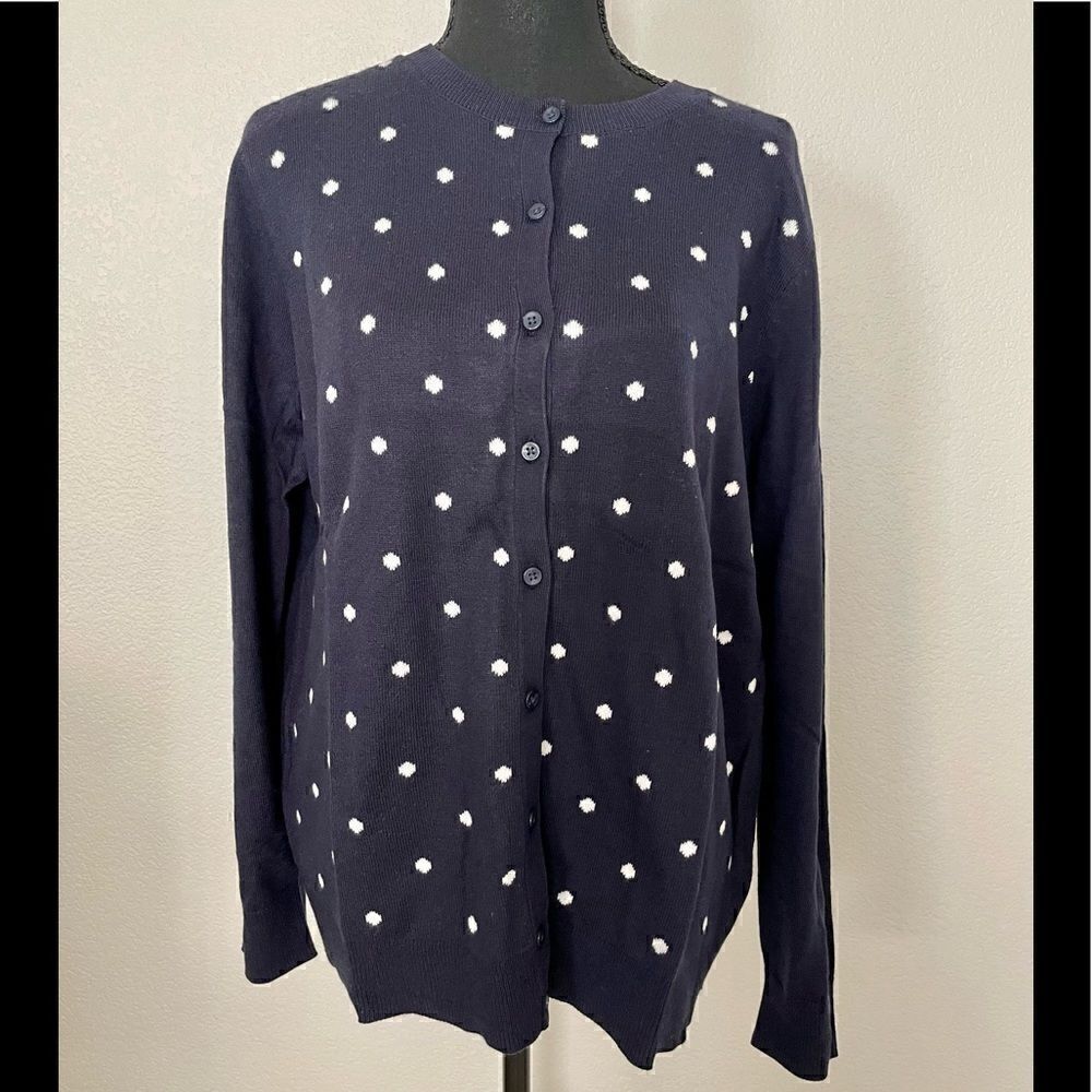 NWT Classic Ribbed Button-Front Cardigan - Picture 1 of 6